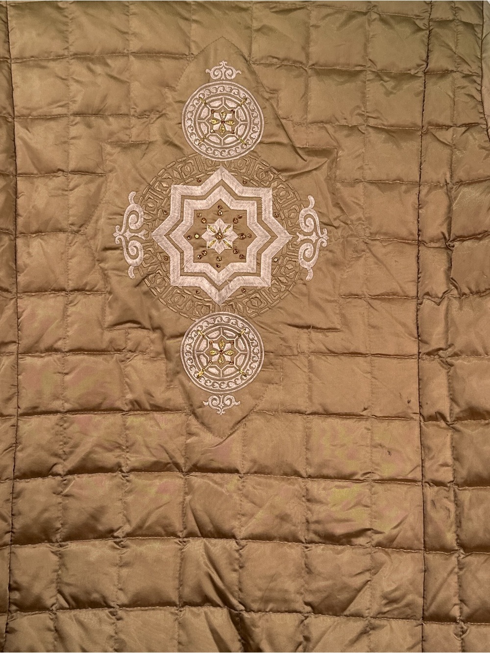 Bogner Goan Thylmann Embroidered Goose Down Puffer Jacket Gold Size 10 - Picture 10 of 16